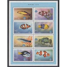 Lesotho - Correo Yvert 1365/72 ** Mnh  Fauna peces