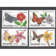 Maldives - Correo Yvert 1368/71 ** Mnh  Fauna y flores