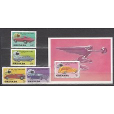 Grenada - Correo 1986 Yvert 1369/72+H.161 ** Mnh Automóviles