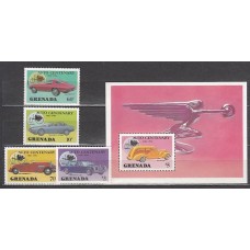 Grenada - Correo 1986 Yvert 1369/72+H.161 ** Mnh Automóviles