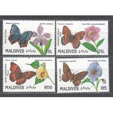 Maldives - Correo Yvert 1371A/D ** Mnh  Fauna y flores