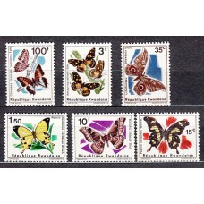 Ruanda - Correo Yvert 138/43 ** Mnh  Fauna mariposas