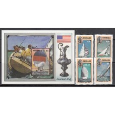 Grenada - Correo 1987 Yvert 1389/92+H.166 ** Mnh Barcos