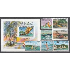 Grenada-Grenadines - Correo Yvert 139/45+H.18 ** Mnh Deportes