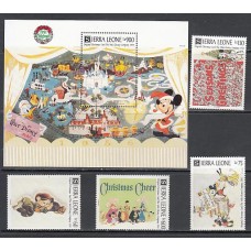 Sierra Leona - Correo Yvert 1391/4+Hb 164 ** Mnh  Navidad. Walt Disney