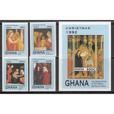 Ghana - Correo 1992 Yvert 1415/8+H.205 ** Mnh  Navidad