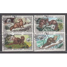 Mongolia - Correo 1986 Yvert 1417/20 usado  Fauna