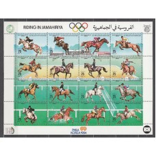 Libia - Correo 1984 Yvert 1419/34 ** Mnh  Deportes hípica