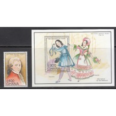 Ghana - Correo 1992 Yvert 1419+H.206 ** Mnh  Mozart