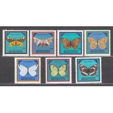 Mongolia - Correo 1986 Yvert 1428/34 ** Mnh  Fauna mariposas
