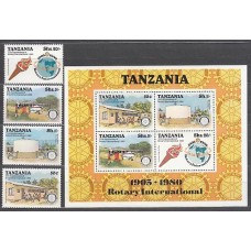 Tanzania - Correo Yvert 143/6+H.20 ** Mnh  Club Rotary
