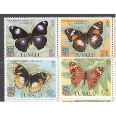 Tuvalu - Correo Yvert 143/6 ** Mnh Fauna. Mariposas