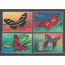 Nevis - Correo Yvert 1434/7 ** Mnh Fauna mariposas