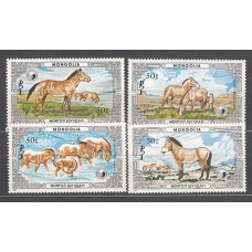 Mongolia - Correo 1986 Yvert 1442/5 ** Mnh  Fauna caballos
