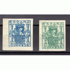 España Estado Español 1936 Escudo de España  Edifil NE 56/7 * Mh