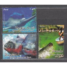 Peru - Correo 2004 Yvert 1454/6 ** Mnh Fauna. Peces