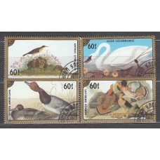 Mongolia - Correo 1986 Yvert 1459/62 usado  Fauna aves