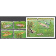 Sierra Leona - Correo Yvert 1467/70+Hb 170//80 ** Mnh  Fauna peces