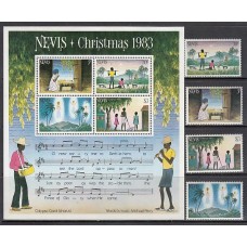 Nevis - Correo Yvert 147/50+H,4 ** Mnh Navidad