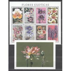 Mozambique - Correo Yvert 1474/81+Hb 38 ** Mnh  Flores