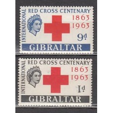 Gibraltar - Correo 1963 Yvert 160/1 ** Mnh Cruz roja