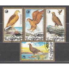 Mongolia - Correo 1988 Yvert 1604/7 usado  Fauna aves