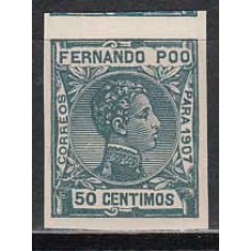 Fernando Poo Sueltos 1907 Edifil 160s * Mh  Sin dentar