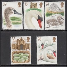 Gran Bretaña - Correo 1993 Yvert 1645/9 ** Mnh Fauna cisnes