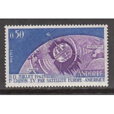Andorra Francesa Correo 1962 Yvert 165 ** Mnh Telecomunicaciones espaciales