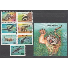 Tanzania - Correo Yvert 1654/60+H 247 ** Mnh  Fauna