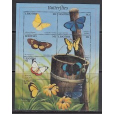 Lesotho - Correo Yvert 1657/64 ** Mnh  Fauna mariposas