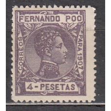 Fernando Poo Sueltos 1907 Edifil 165 ** Mnh
