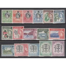 Jamaica - Correo Yvert 166/81 ** Mnh Isabel II flores y escudos