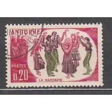 Andorra Francesa Correo 1963 Yvert 166 usado Danzas