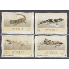 Zimbabwe Correo Yvert 170/3 ** Mnh  Fauna reptiles