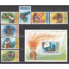 Grenada-Grenadines - Correo Yvert 170/6+H.23 ** Mnh Olimpiadas de Montreal