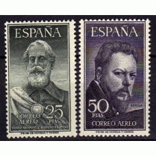 España II Centenario Correo 1953 Edifil 1124/5 ** Mnh  Certificado CEM