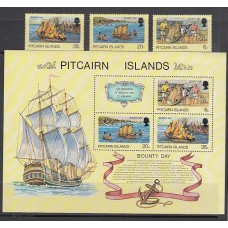 Pitcairn - Correo Yvert 172/4+H 3 ** Mnh Barcos