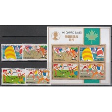 Aitutaki Correo Yvert 172/5 + Hb 9 ** Mnh Deportes Olimpiadas de Montreal