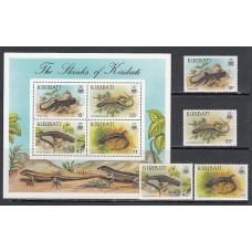 Kiribati - Correo Yvert 172/5+H 8 ** Mnh Fauna. Lagartos