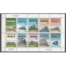 Grenada - Correo 1989 Yvert 1733/42 ** Mnh Trenes