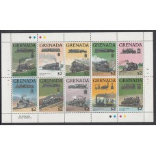 Grenada - Correo 1989 Yvert 1743/52 ** Mnh Trenes
