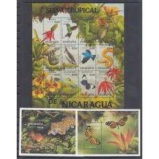 Nicaragua - Correo 1993 Yvert 1744AH/AU + H 219/20 ** Mnh