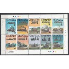 Grenada - Correo 1989 Yvert 1753/62 ** Mnh Trenes