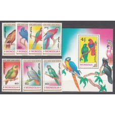 Mongolia - Correo 1990 Yvert 1780/6+Hb 151 ** Mnh   Fauan aves