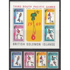 Salomon - Correo Yvert 179/82+H.1 ** Mnh Deportes