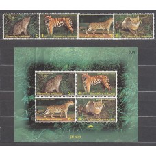 Tailandia - Correo Yvert 1793/6+Hb 105 ** Mnh  Fauna