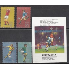 Grenada - Correo 1989 Yvert 1795/8+H.213 ** Mnh Deportes fútbol