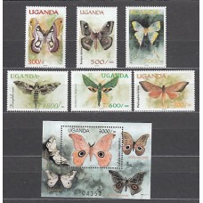 Uganda - Correo Yvert 1797/802+H 308 ** Mnh  Fauna mariposas