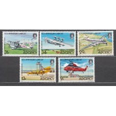 Alderney Correo Yvert 18/22 ** Mnh Aviones